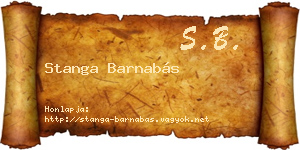 Stanga Barnabás névjegykártya